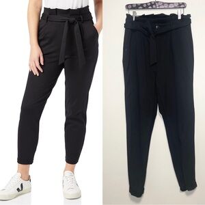 Only Black Paper Tie-Waist Trousers Size M